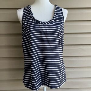 •J. Crew• Navy/White 100% Silk Sleeveless Twist Neck Blouse - Size 4